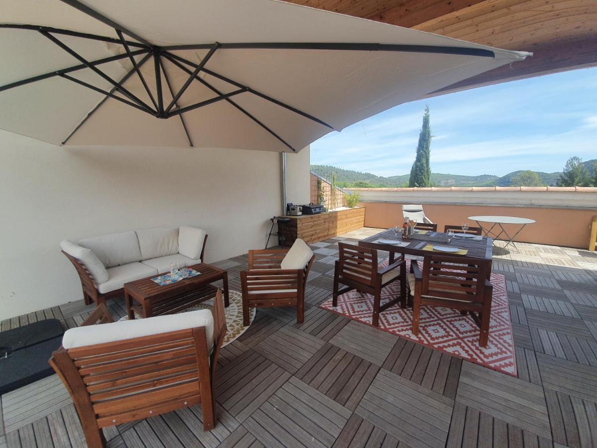 Terrasse 130M2 Panoramique Avec Climatisation Piscine - 3 Chambres Gréoux-les-Bains Zewnętrze zdjęcie